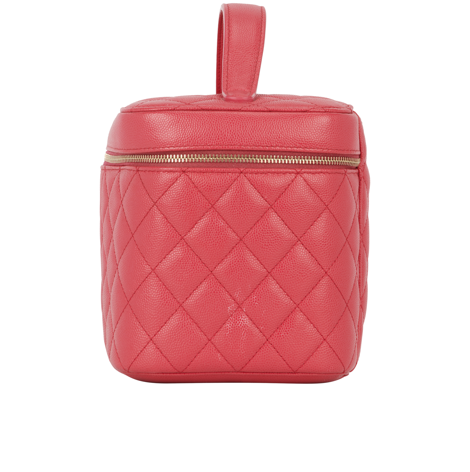 Chanel CC Top Handle Vanity Case, &pound;2,800, Accessories, Pink, Caviar Leather, Bottom view